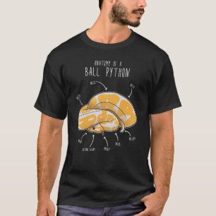 Camiseta Anatomia de Albino Ball Python, Funny Reptile Sn