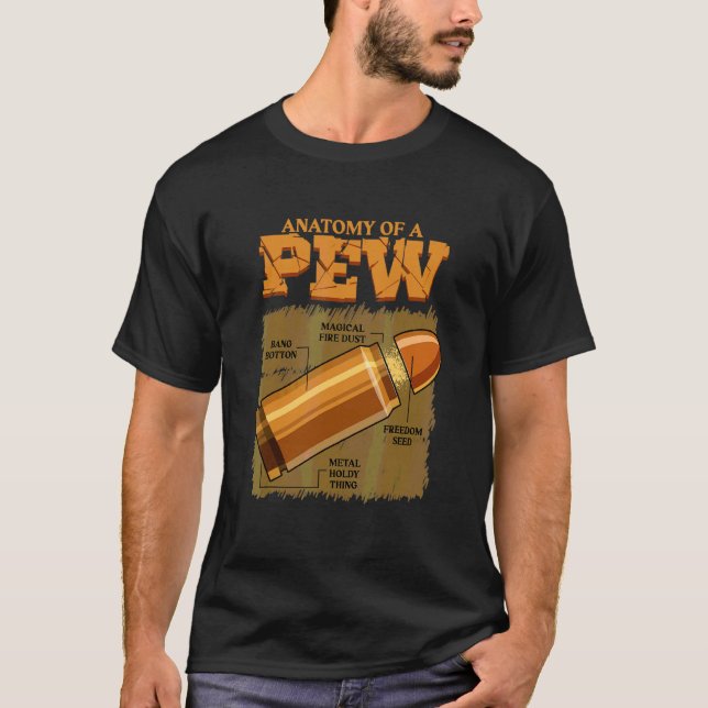 Camiseta Anatomia De Arma De Brinquedos De Pew Weaponry (Frente)