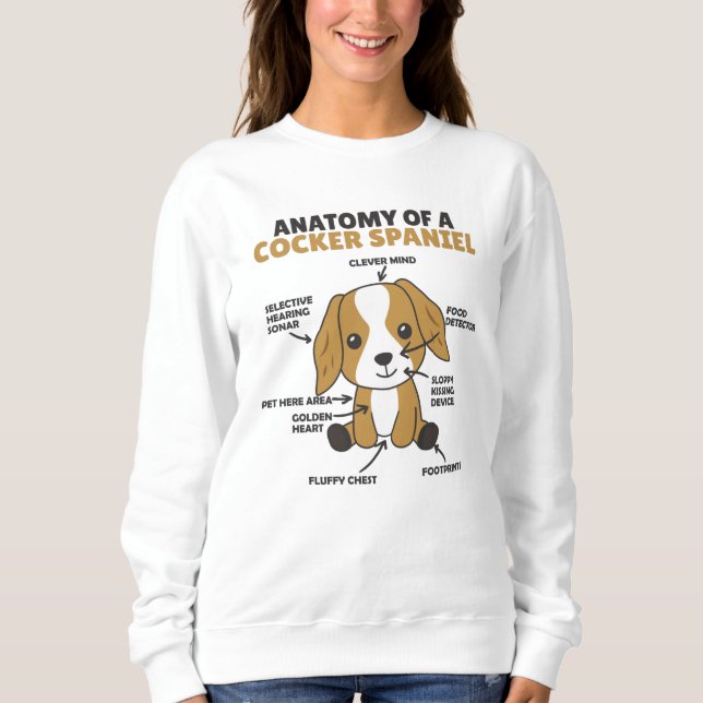 Camiseta Anatomia De Cachorro De Cocker Espanhol (Frente)