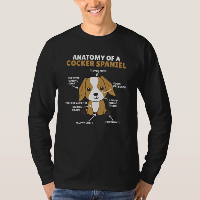 Camiseta Anatomia De Cachorro De Cocker Espanhol (Frente)
