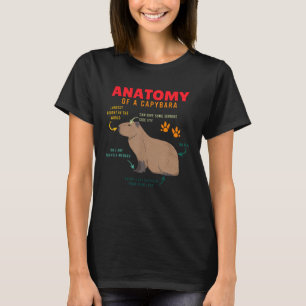 Camiseta Anatomia De Capybara Capybara Para Meninas