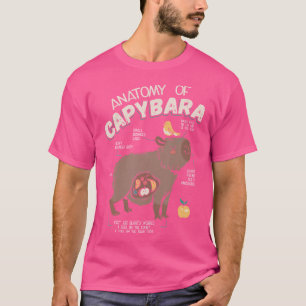Camiseta Anatomia De Capybara Rodent Animais Capybaras Engr