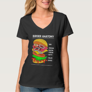 Camiseta Anatomia De Cheeseburger De Comida Rápida De Um Bu