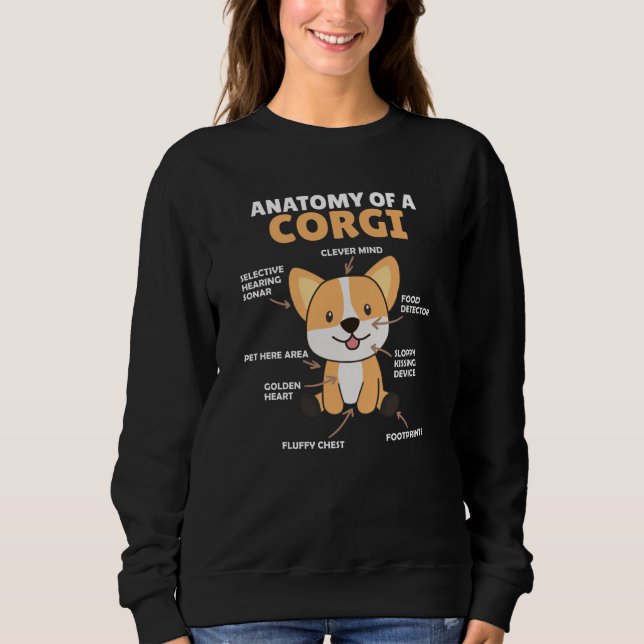 Camiseta Anatomia De Corgi Cute Cães Engraçados (Frente)