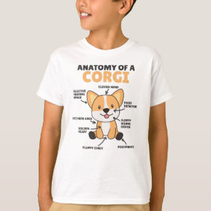 Camiseta Anatomia De Corgi Cute Cães Engraçados