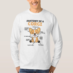 Camiseta Anatomia De Corgi Cute Cães Engraçados
