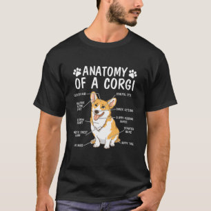 Camiseta Anatomia De Corgi Engraçado Cachorro Corgi Mãe Cor