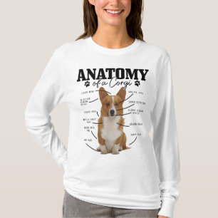 Camiseta Anatomia De Corgi Engraçado Cachorro Corgi Mãe Cor