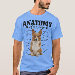 Camiseta Anatomia De Corgi Engraçado Cachorro Corgi Mãe Cor