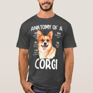 Camiseta Anatomia De Corgi Para Cachorros Alavanca Ruído Ca