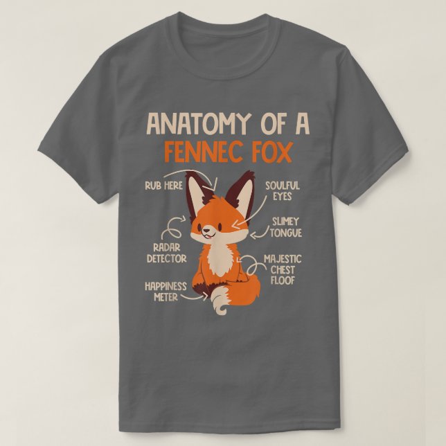 Camiseta Anatomia De Fennec Fo Cute Fo Lover Fennec Foes 8 (Frente do Design)