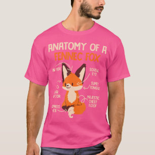 Camiseta Anatomia De Fennec Fox Cute Fox Lover Fennec Foxe