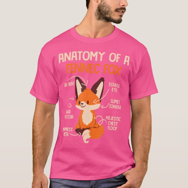 Camiseta Anatomia De Fennec Fox Cute Fox Lover Fennec Foxe (Frente)