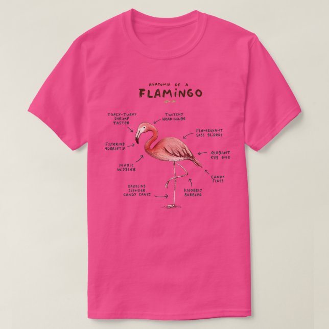 Camiseta Anatomia de Flamingo (Frente do Design)
