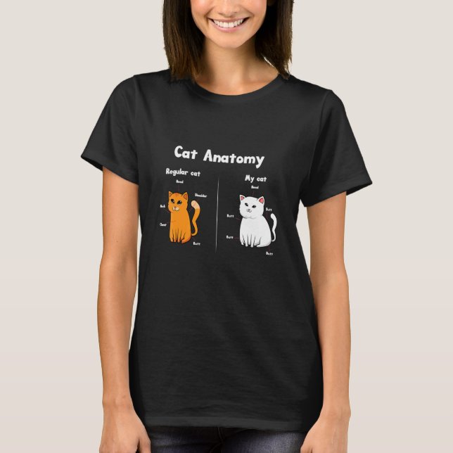 Camiseta Anatomia de gato e gato memoriza gatos de estimaçã (Frente)
