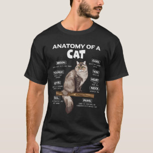 Camiseta Anatomia De Gato Gato Gato Gato Gato Gato Gatinhos