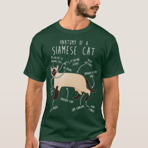 Camiseta Anatomia de Gatos Siameses 1