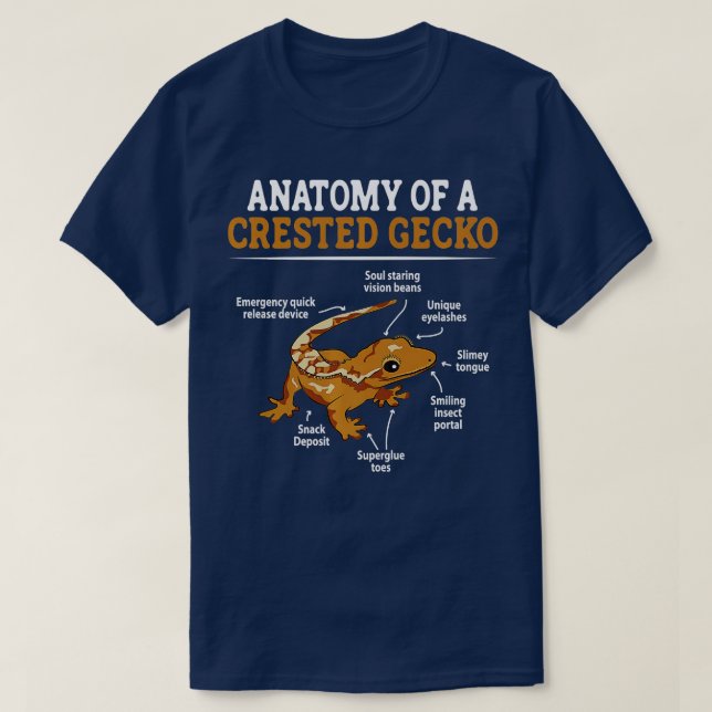 Camiseta Anatomia De Gecko Eyelash Lizard Herpetol Detido (Frente do Design)