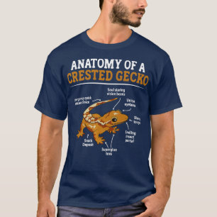 Camiseta Anatomia De Gecko Eyelash Lizard Herpetol Detido