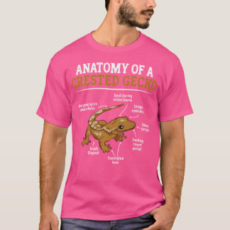 Camiseta Anatomia De Gecko Eyelash Lizard Herpetol Detido