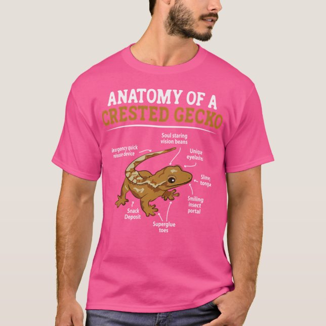 Camiseta Anatomia De Gecko Eyelash Lizard Herpetol Detido (Frente)