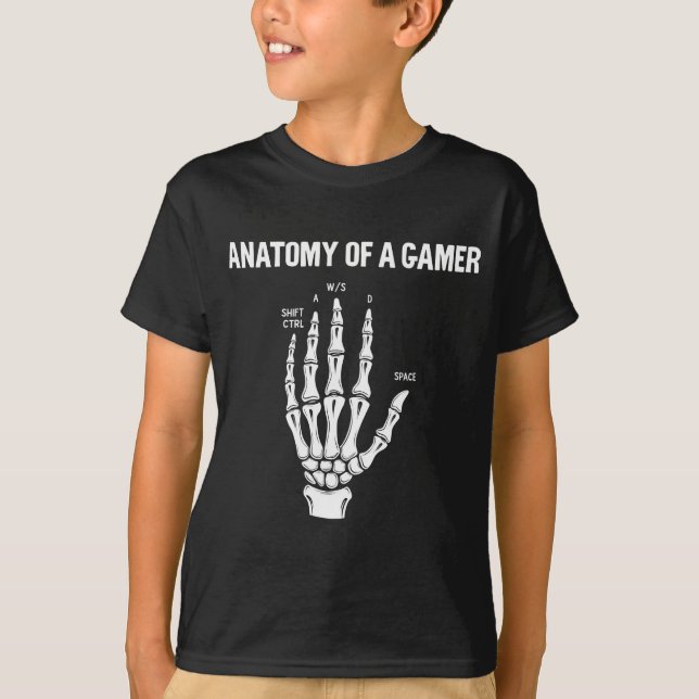 Camiseta Anatomia De Mão De Esqueleto De Jogador (Frente)