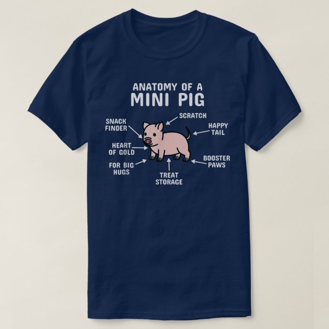 Camiseta Anatomia De Mini Porco (Frente do Design)
