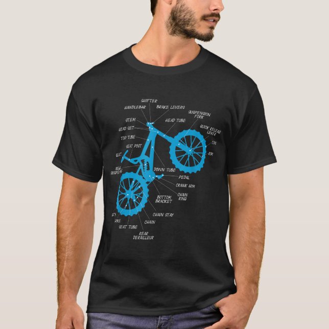 Camiseta Anatomia de MTB - Peças de Bike de Montanha atrave (Frente)