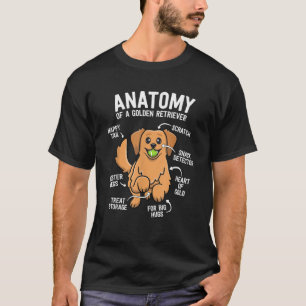 Camiseta Anatomia De Ouro Retriever Mostra Amor Engraçado D