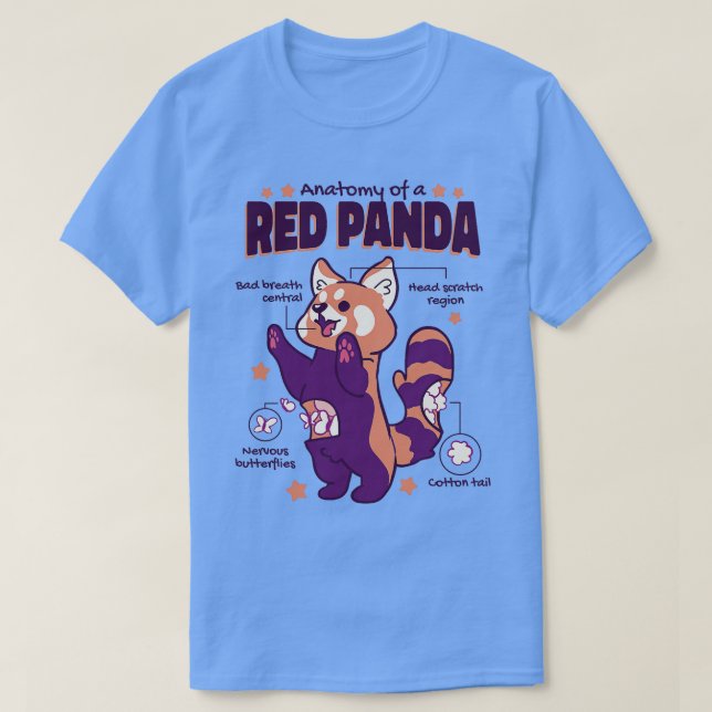 Camiseta Anatomia De Panda Vermelha 1 (Frente do Design)