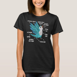 Camiseta Anatomia de Papagaio I Monk Parakeet Azul Quaker