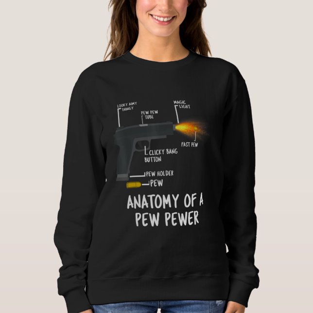 Camiseta Anatomia de Pew Pewer Ammo Emenda Meme Lov (Frente)