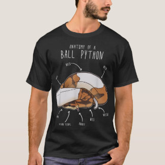Camiseta Anatomia de Piebald Ball Python, Funny Reptile Sn