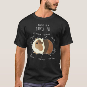 Camiseta Anatomia de porco guineense, animal de estimação e
