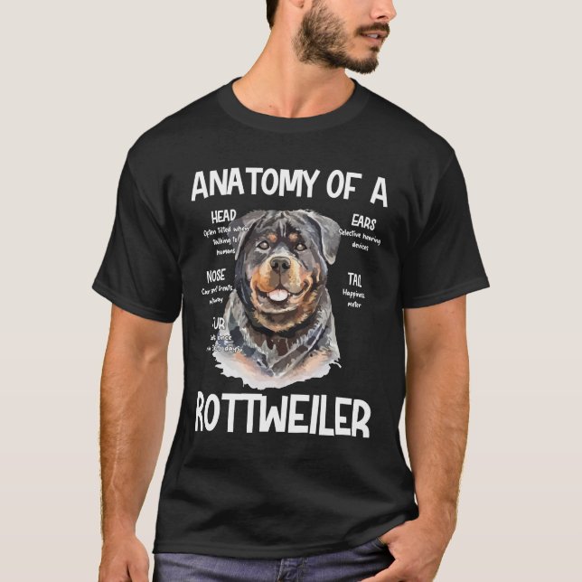 Camiseta Anatomia De Rottweiler Para Cachorros (Frente)