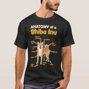 Camiseta anatomia de Shiba Inu para ela e para ele