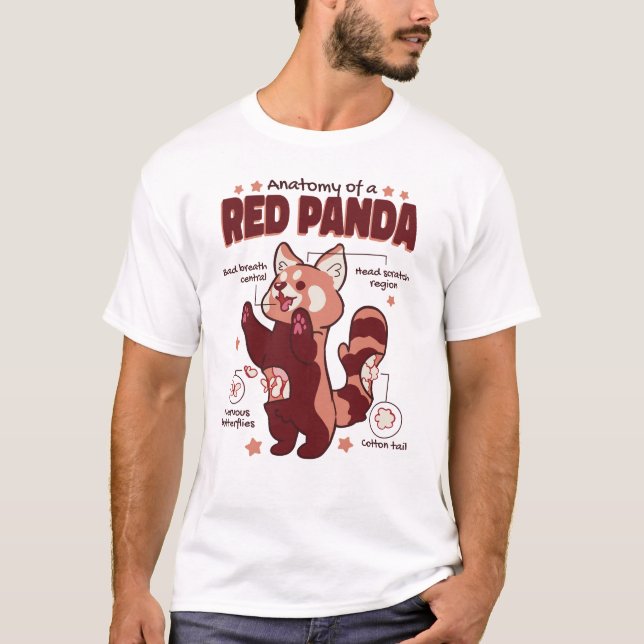 Camiseta Anatomia de um Amante de os animais de Panda Verme (Frente)