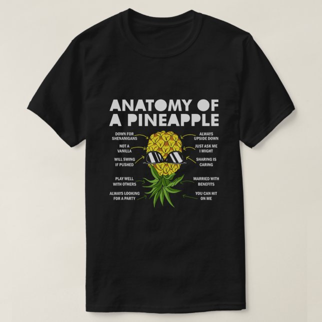 Camiseta Anatomia De Um Ananás De Ananás Engraçado De Cabeç (Frente do Design)