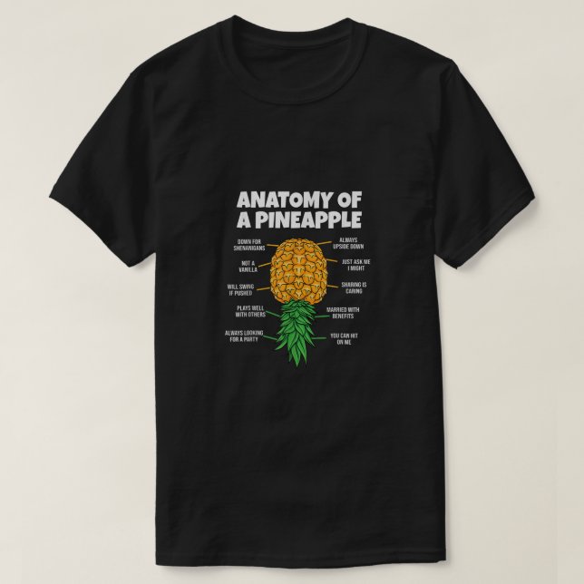 Camiseta Anatomia De Um Ananás De Ananás Engraçado De Cabeç (Frente do Design)