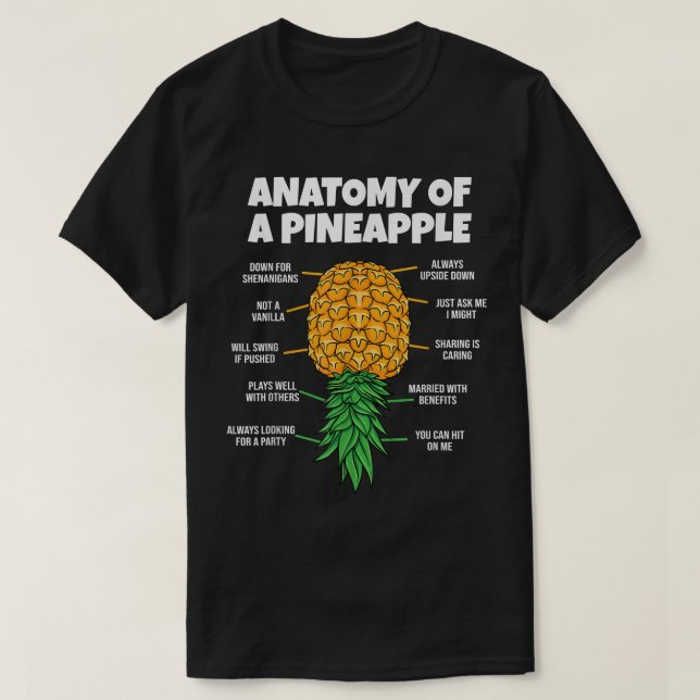 Camiseta Anatomia De Um Ananás De Ananás Engraçado De Cabeç (Frente do Design)