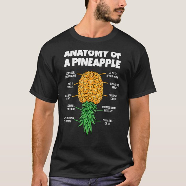 Camiseta Anatomia De Um Ananás Engraçado De Ananás (Frente)