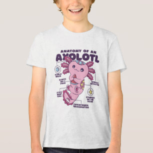 Camiseta Anatomia de um Assalamandra Axolotl mexicano