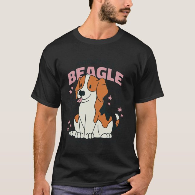Camiseta Anatomia de um Beagle - Ilustração Divertida de Ca (Frente)