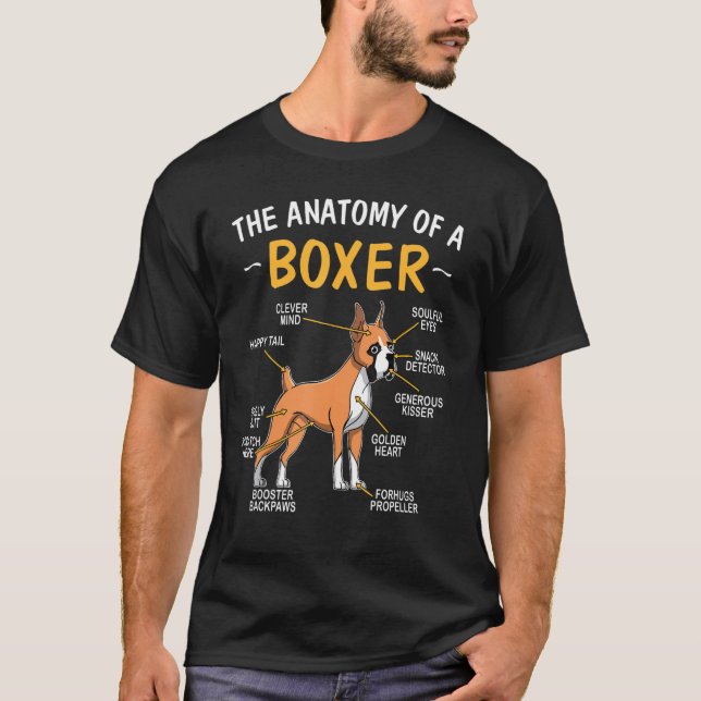 Camiseta Anatomia De Um Boxer Para Cão (Frente)