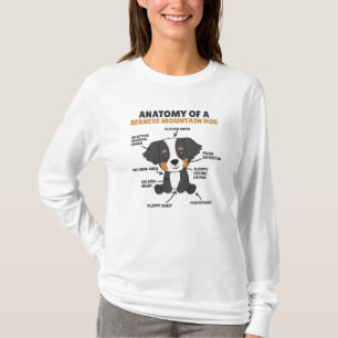 Camiseta Anatomia De Um Cachorro Bernês Cachorro Cachorro C