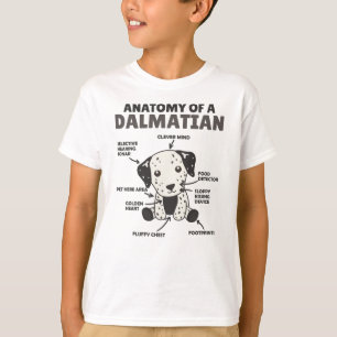Camiseta Anatomia De Um Cachorro Dalmático Doce Engraçado