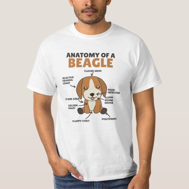 Camiseta Anatomia De Um Cachorro De Beagle Cute Cachorros (Frente)