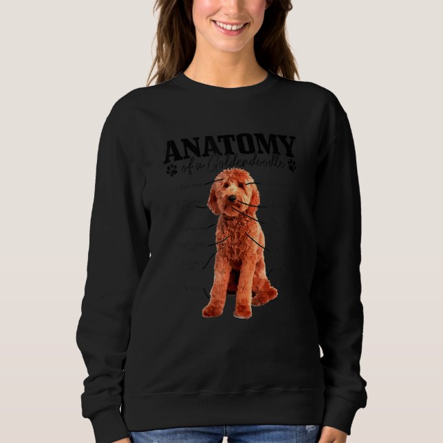 Camiseta Anatomia De Um Cachorro De Goldendoodle, Pai Mãe (Frente)
