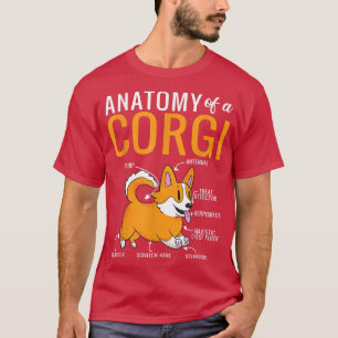 Camiseta Anatomia de um Cachorro Engraçado Corgi Puppy Corg