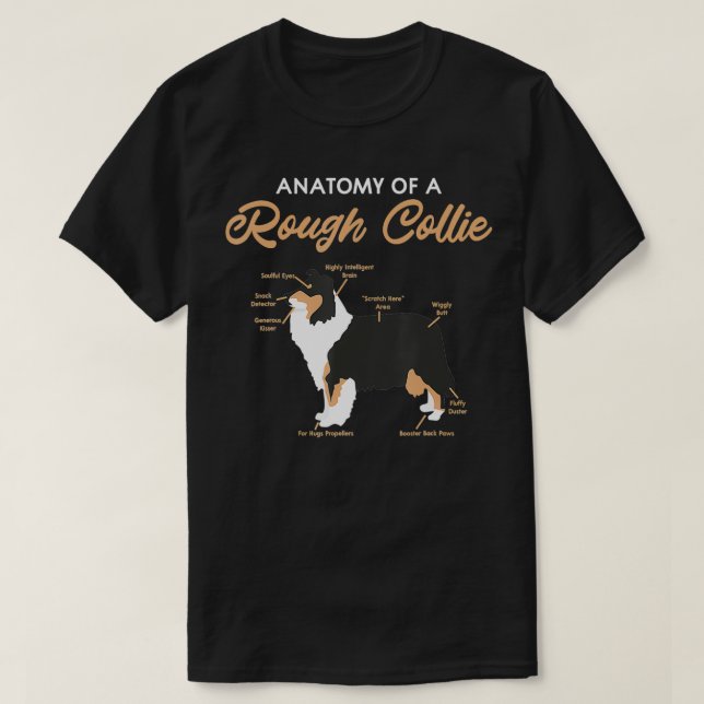 Camiseta Anatomia De Um Cachorro Engraçado De Collie Engraç (Frente do Design)